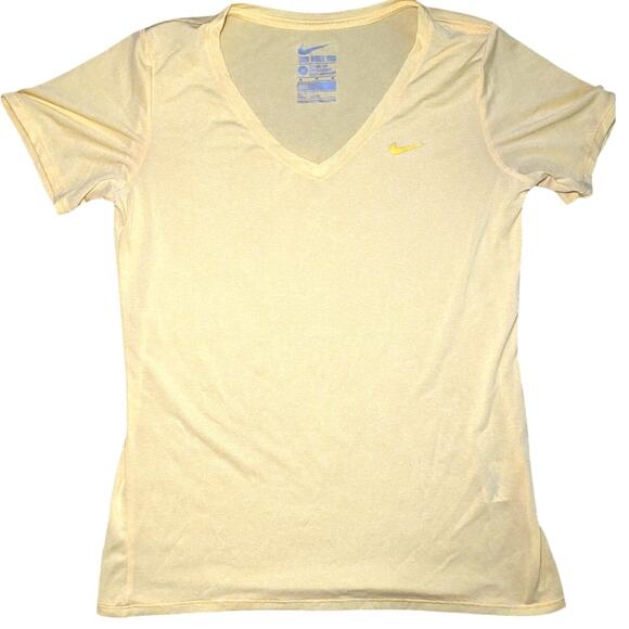 Nike Yellow V-Neck Women's Activewear Top - Size M - Picture 1 of 5